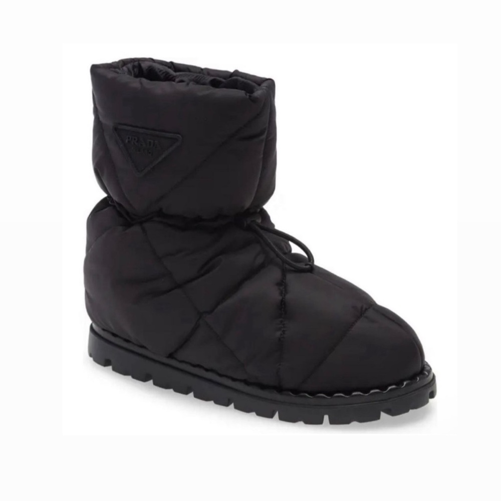BNIB Prada Quilted Black Ankle Puff Nylon Boot